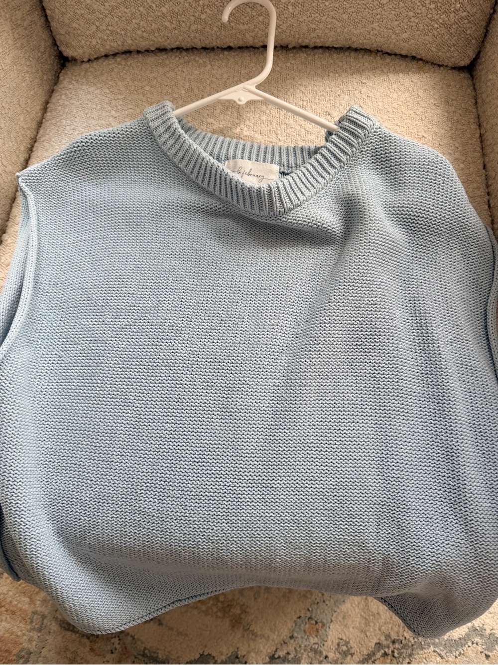 Light Blue Knit Sleeveless Sweater Vest